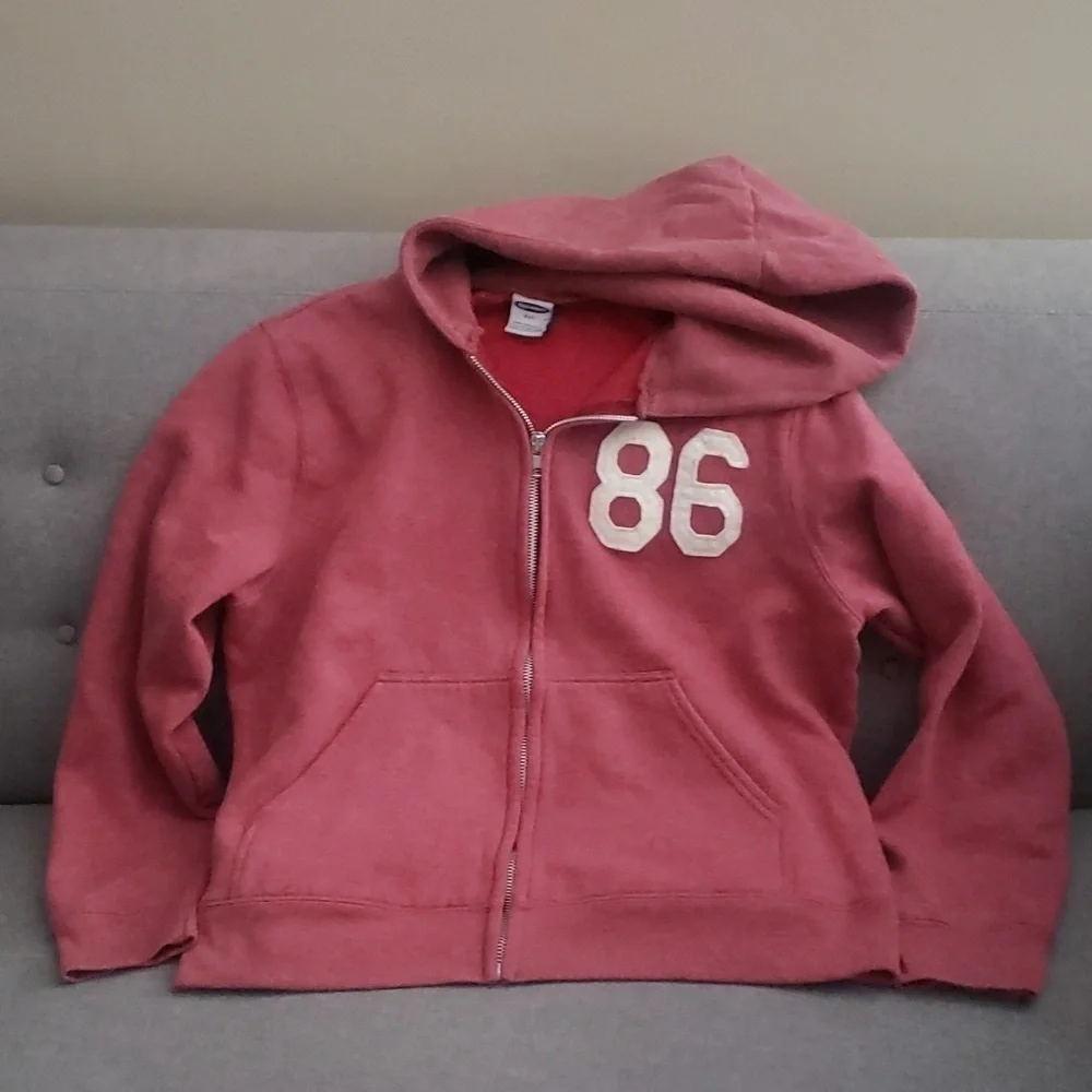 Old‎ Navy hoodie girl's size xxl sweat jacket soft inside muted burgundy
